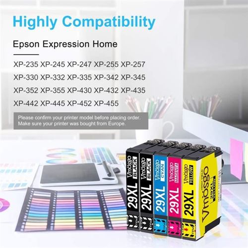 4 cartouches d'encre compatibles pour Epson XP235, XP245, XP247