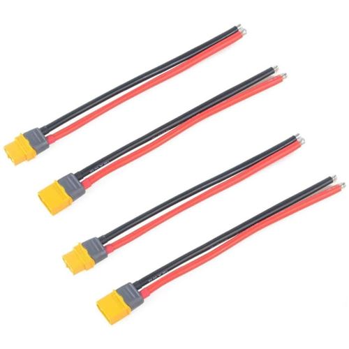 2 Paires de Connecteurs XT60 Mâle Femelle 150mm 12AWG Plaqué Or pour Haute Conductivité Idéal pour Batterie Lipo FPV Drone, Jaune, Plastique