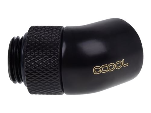Alphacool Eiszapfen Connector Series - Adaptateur de montage en angle de système de refroidissement liquide - noir profond