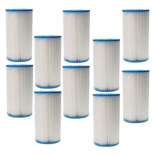 Vhbw 10x Cartouches filtrantes remplacement pour Intex filtre type A pour piscine, pompe de filtration - Filtre à eau, blanc / bleu