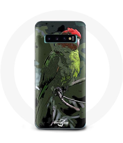Coque pour Samsung Galaxy S10 Pionus Perroquet Rouge Vert Maniacase