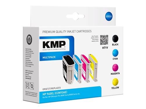 KMP Encre remplace HP 940XL C2N93AE C4906AE C4907AE C4908AE C4909AE compatible pack bundle cyan jaune H71V 1715 4005