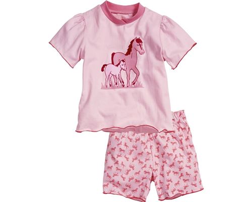 Playshoes pyjamas chevaux manches courtes rose fille