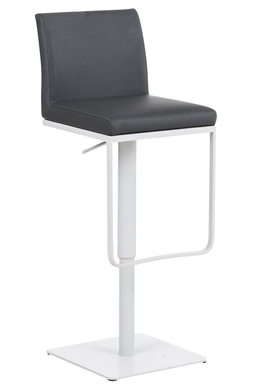 Tabouret de bar PANAMA similicuir , Gris/Blanc
