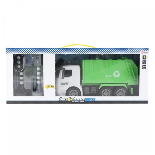 Toi-Toys camion à ordures avec feux de circulation verts 58 cm