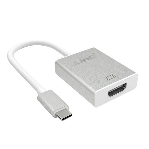 Câble USB Type C Vers HDMI 4K Femelle Adaptateur Vidéo LinQ 15 cm Argent
