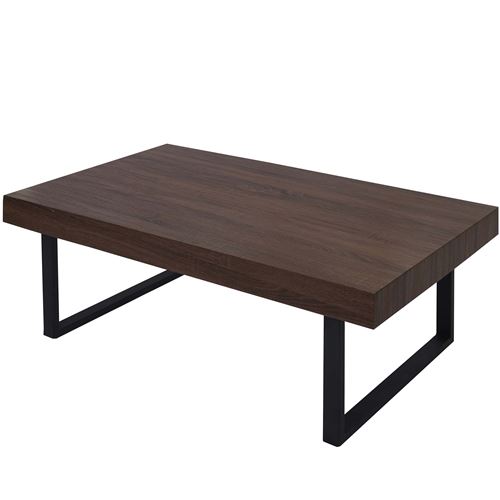 Table basse de salon Kos T576 FSC 40x110x60cm pieds métalliques foncés
