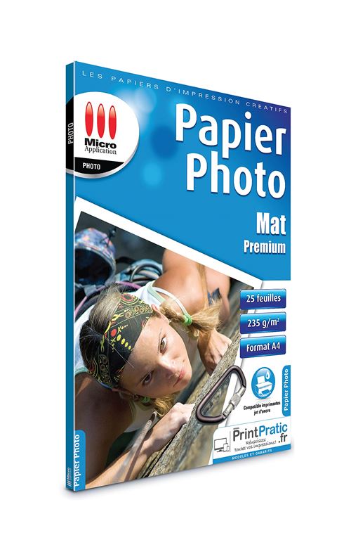 Pack papiers photo Mat Micro Application A4 premium