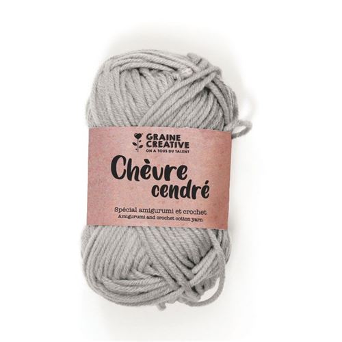 Fil de coton spécial crochet et amigurumi 55 m - gris clair - Graine Créative