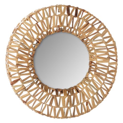 Miroir mural tressé Terre Sauvage - Diam. 45 cm - Beige