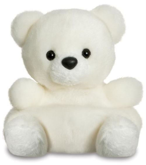 Aurora ours teddy ours polaire Palm junior 13 cm peluche blanche