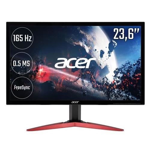 Ecran PC Acer KG241QSbiip 23,6 Full HD Noir et Rouge - Ecrans PC