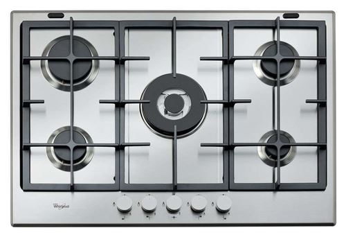 Whirlpool Absolute GMA 7522/IX - Gaskookplaat - 5 hobben - Niche - breedte: 58 cm - diepte: 48 cm - roestvrij staal