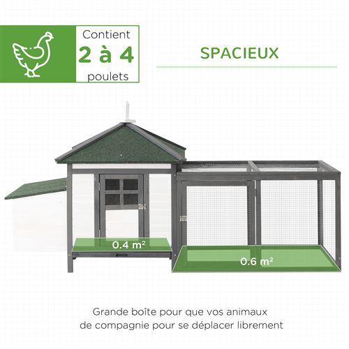 Poulailler Cottage Multi équipement Perchoir Rampe Pondoir Enclos