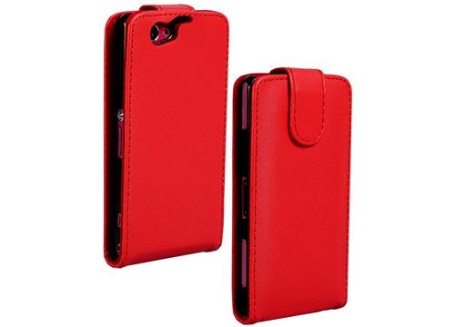 Etui rouge à rabat avec fermeture magnétique pour Sony Xperia Z1 Compact