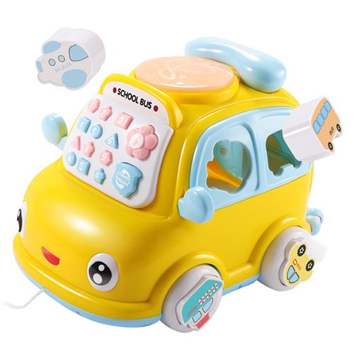 Téléphone multifonctionnel pour enfants jouet voiture Puzzle maison téléphone portable garçon - Jaune