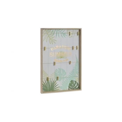Porte-photos mural Corde en bois - 40 x 4 x 60 cm - Marron naturel