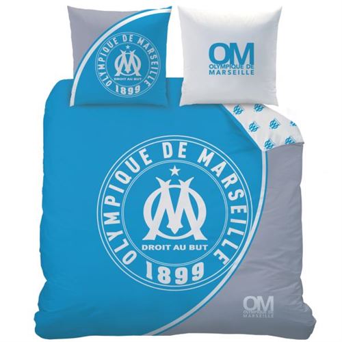 Housse de couette Olympique de Marseille 1899 - OM, 220x240cm, 2 personnes, 100% Coton