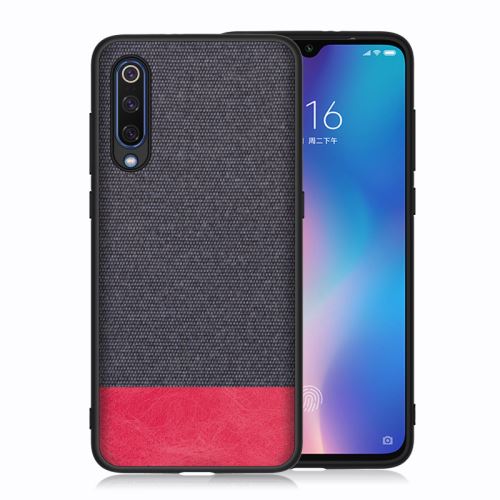Housse étui Coque en toile pour Xiaomi Mi 9 SE - Bleu/Rouge -4277