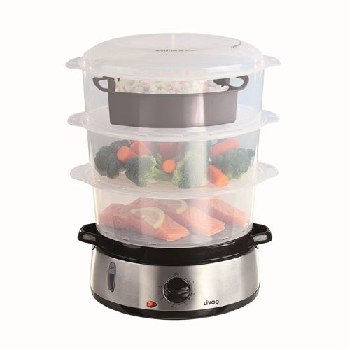 Livoo Cuiseur vapeur et riz 2 en 1 Argent