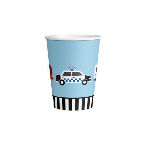 Amscan gobelets Sur la route 250 ml papier bleu 8 pièces