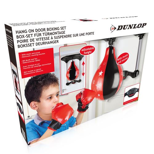 Dunlop accroche-porte punchball junior noir/rouge 3-pièces