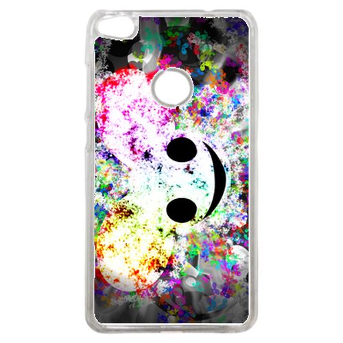 Coque Sourire Multicolor Souris Compatible P8 2017 Transparent