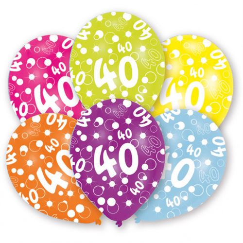 Amscan ballons 40 ans 27,5 cm latex 6 pièces