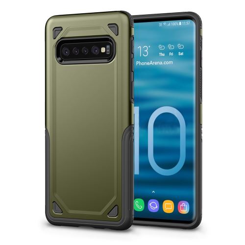Coque en TPU armure combinée vert armé pour votre Samsung Galaxy S10
