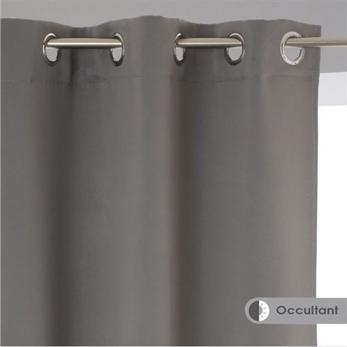 Paire de rideaux occultants coloris gris clair 135x240cm