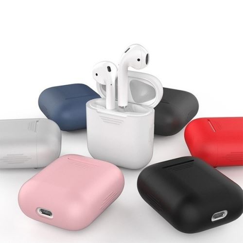 Coque Silicone pour AirPods Boitier de Charge Grip Housse Protection (ROSE)