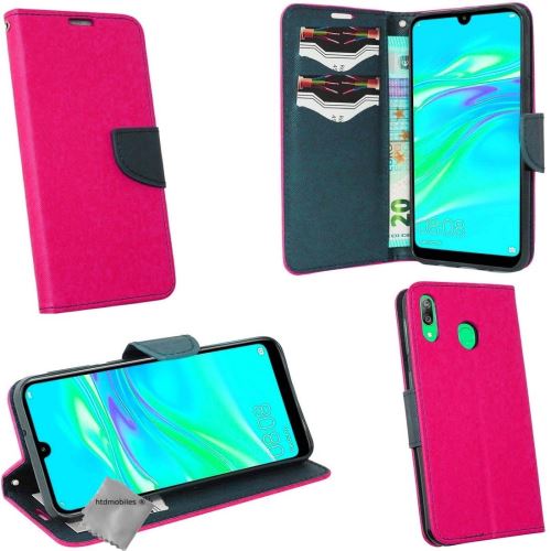 Housse etui coque pochette portefeuille pour Huawei P30 Lite avec verre trempe - ROSE / BLEU