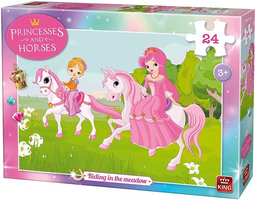 King puzzle filles en Riding in the Meadowcarton 24 pièces