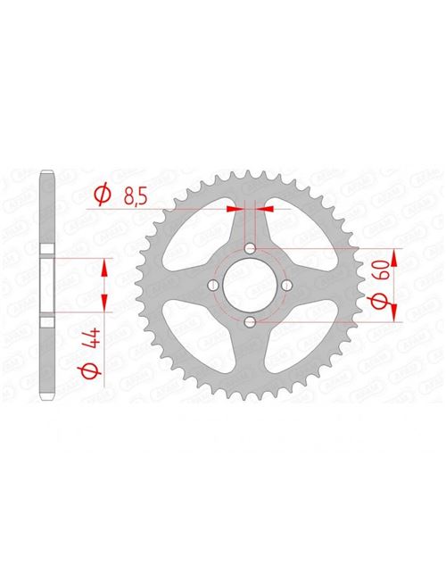 Couronne AFAM 48 dents acier standard pas 420 type 12100