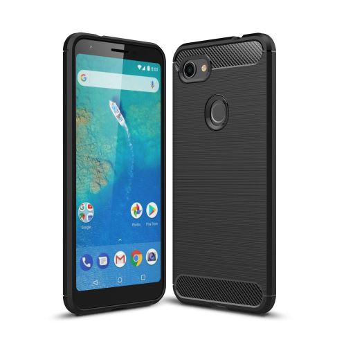 Coque en TPU fibre de carbone noir pour votre Google Pixel 3 XL Lite