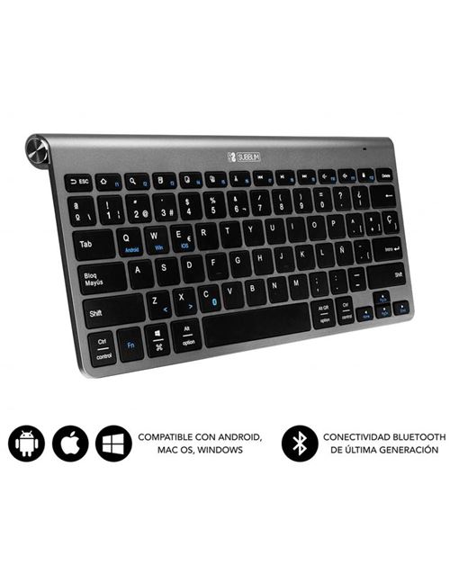 subblim wireless bluetooth pure compact teclado inalámbrico compacto gris / negro
