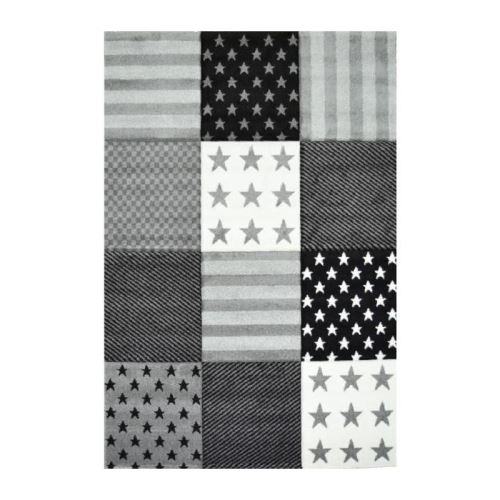 STAR Tapis pour enfant 120X170 cm gris, noir et blanc