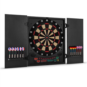 Cible de fléchettes - Klarfit Dartmaster 180 - Jeu de fléchettes électronique - Embouts souples - Noir - 1