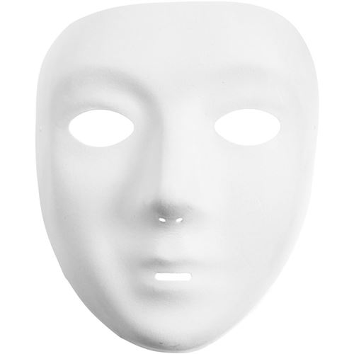 Creotime masque 17,5 x 14 cm en plastique blanc