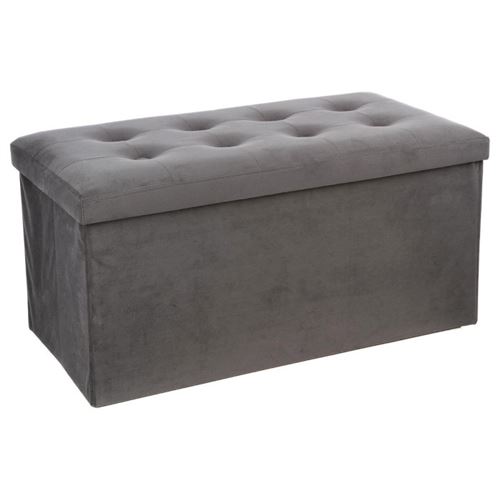 Paris Prix Gris Atmosphera Créateur D'intérieur - Banquette Pliable Velours "Lysandre" 76Cm - Image 1