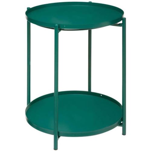 Table cafe Meeko 2 places - Fer - Vert Cedre - Style contemporain - Sur pieds - L45 x l45 x H53 cm
