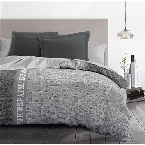 Newspaper parure de couette microfibre
