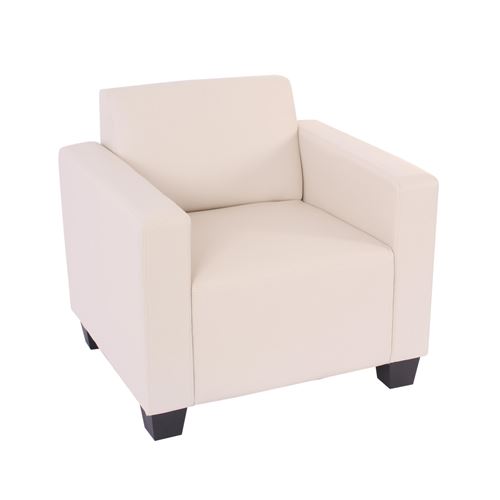 Fauteuil modulaire Lyon, fauteuil lounge, similicuir ~ crème