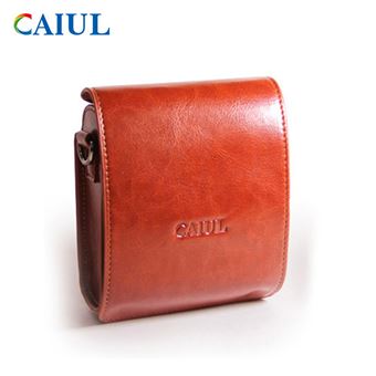 Étui de protection en cuir PU pour Fujifilm Instax Mini 90 - Brun - 1