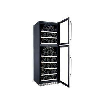 La Sommelière Prestige MZ165DP - Cave à vin - pose libre - largeur : 59.5 cm - profondeur : 68 cm - hauteur : 179.5 cm - 436 litres - classe G - noir/inox