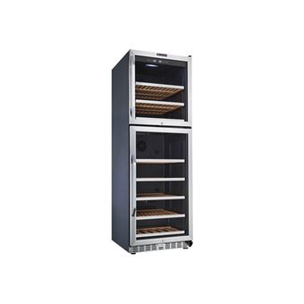 La Sommelière Prestige MZ165DP - Cave à vin - pose libre - largeur : 59.5 cm - profondeur : 68 cm - hauteur : 179.5 cm - 436 litres - classe G - noir/inox