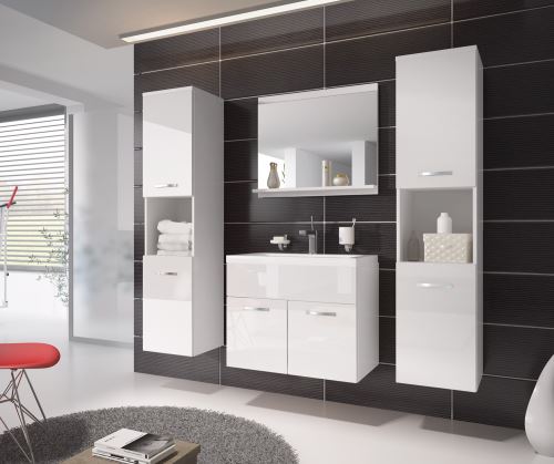 Meuble De Salle De Bain Montreal Xl 60 Cm Lavabo Blanc Brillant Armoire De Rangement Meuble Lavabo Evier Meubles Installations Salles De Bain Achat Prix Fnac