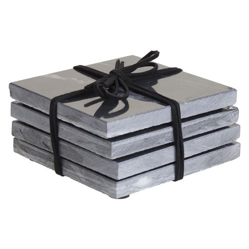 4 Dessous de verre en marbre Marble - Noir