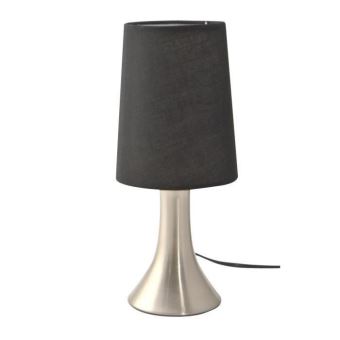 Basic Lampe De Chevet Tactile Abat Jour Noir H28 Cm Ampoule