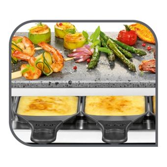 Appareil à raclette et pierrade® Tefal Inox et Design PR457B12 1350 W Noir  et Argent - Achat & prix